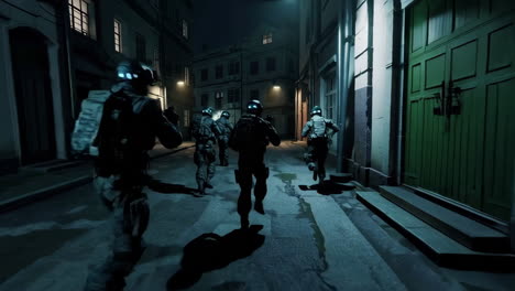 military operation at night