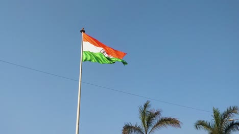 beautiful indian flag long shot near a highway road stock video
