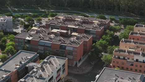 drone view of residential complex in the city of soliva, italy