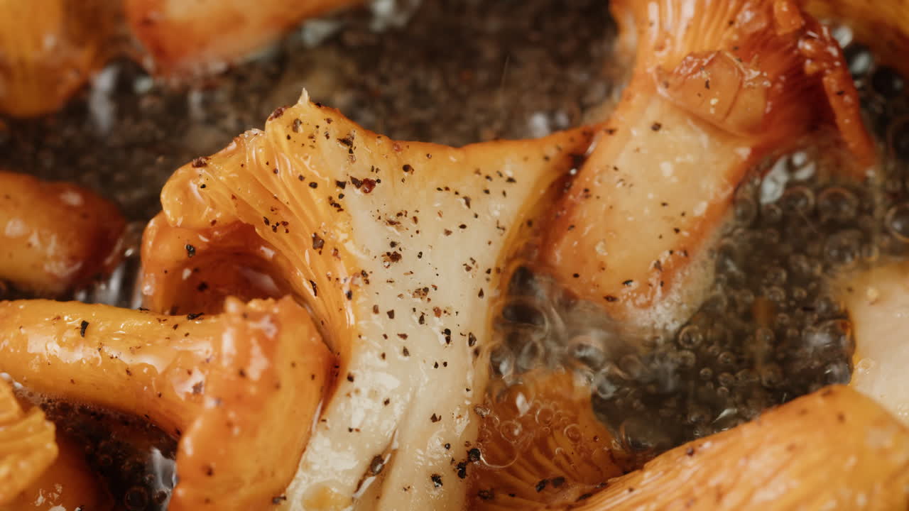 Frying Chanterelle Mushrooms