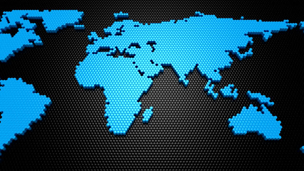 육각형은 지구의 지도를 형성했습니다.