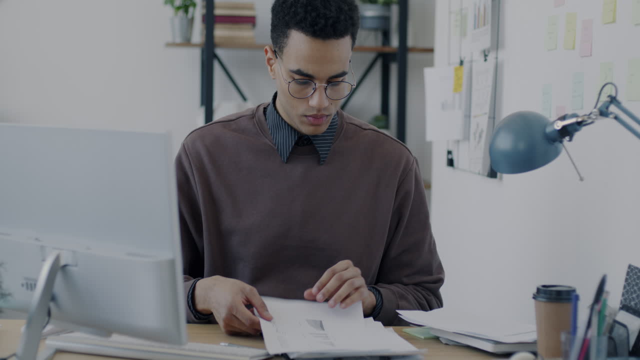 Man Working at a Desk