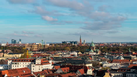 Timelapse-Aéreo-Del-Casco-Antiguo-De-Munich