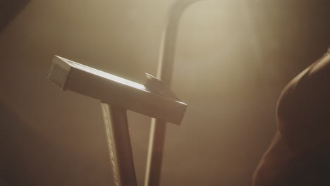 person working out on exercise equipment