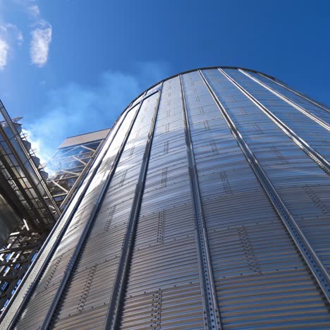 modern commercial grain silos. agricultural elevator building for grain storage