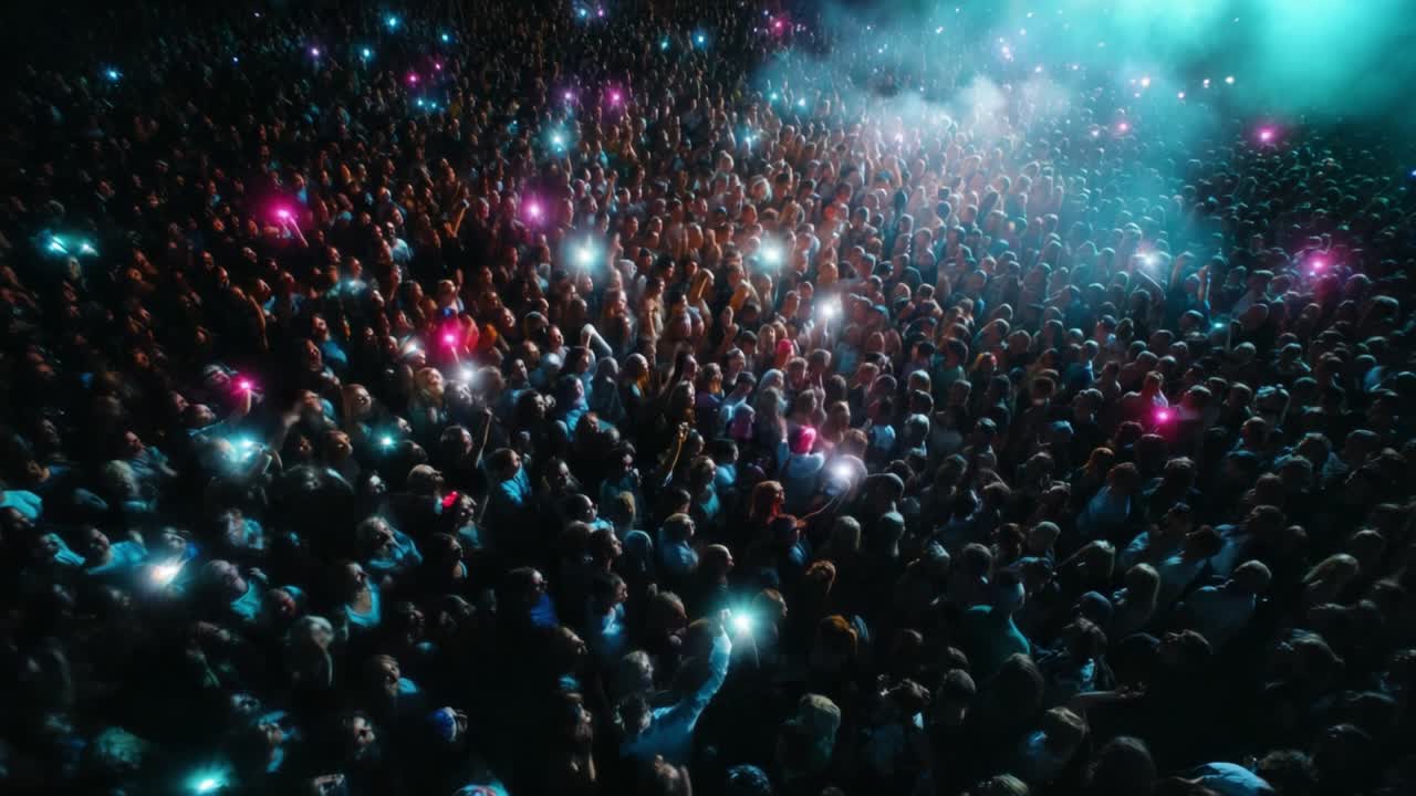 Stort publikum til en koncert med lys og lommelygter