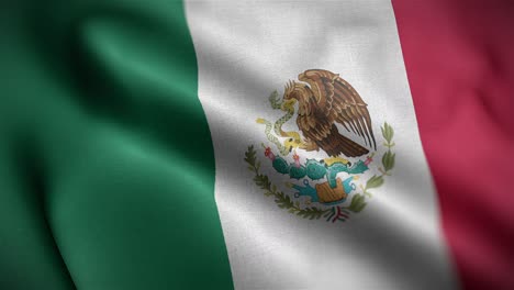 Schrägansicht-Der-Mexikanischen-Flagge,-Die-In-HD-Flattert