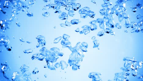 muchas burbujas en el agua de cerca, onda de agua abstracta con burbujas en cámara lenta