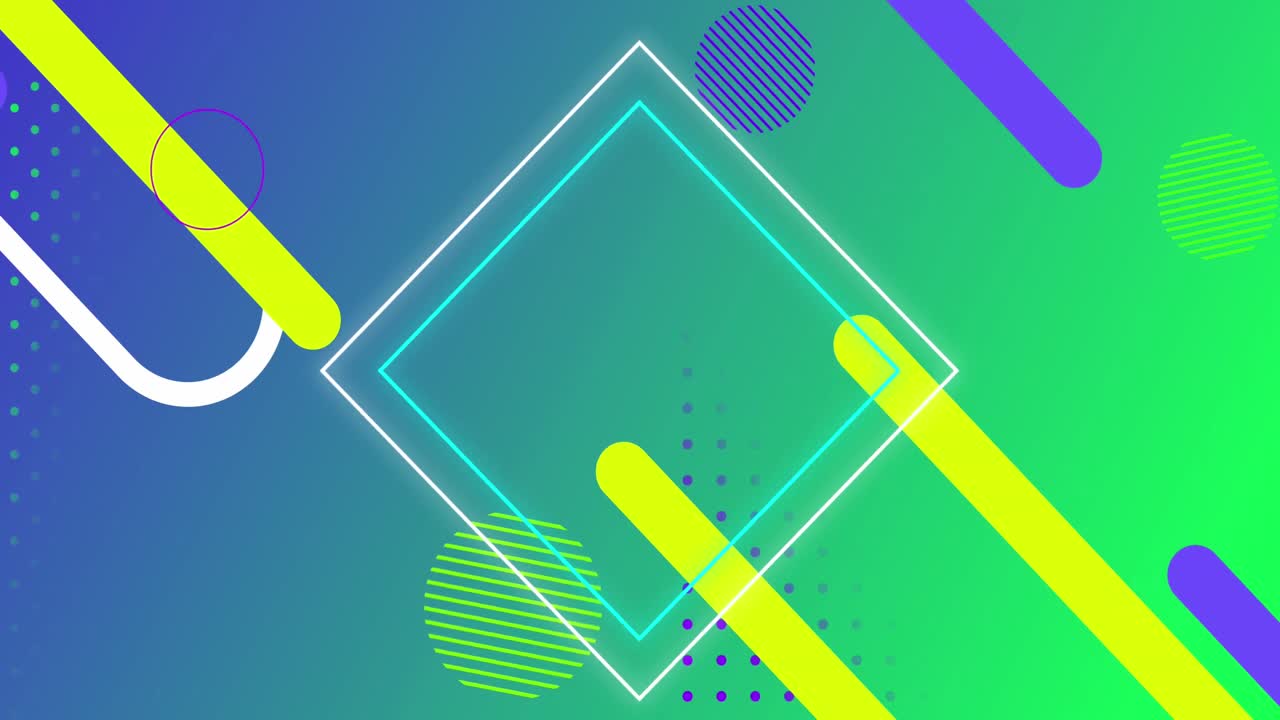 그래디언트 배경 위에 원을 형성하는 로, 바, 선의 애니메이션