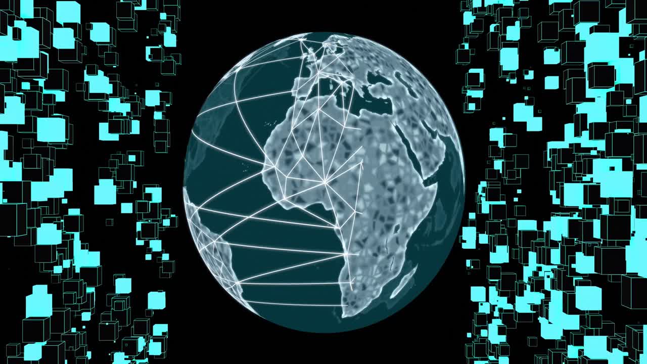 Animation of globe with network of connections