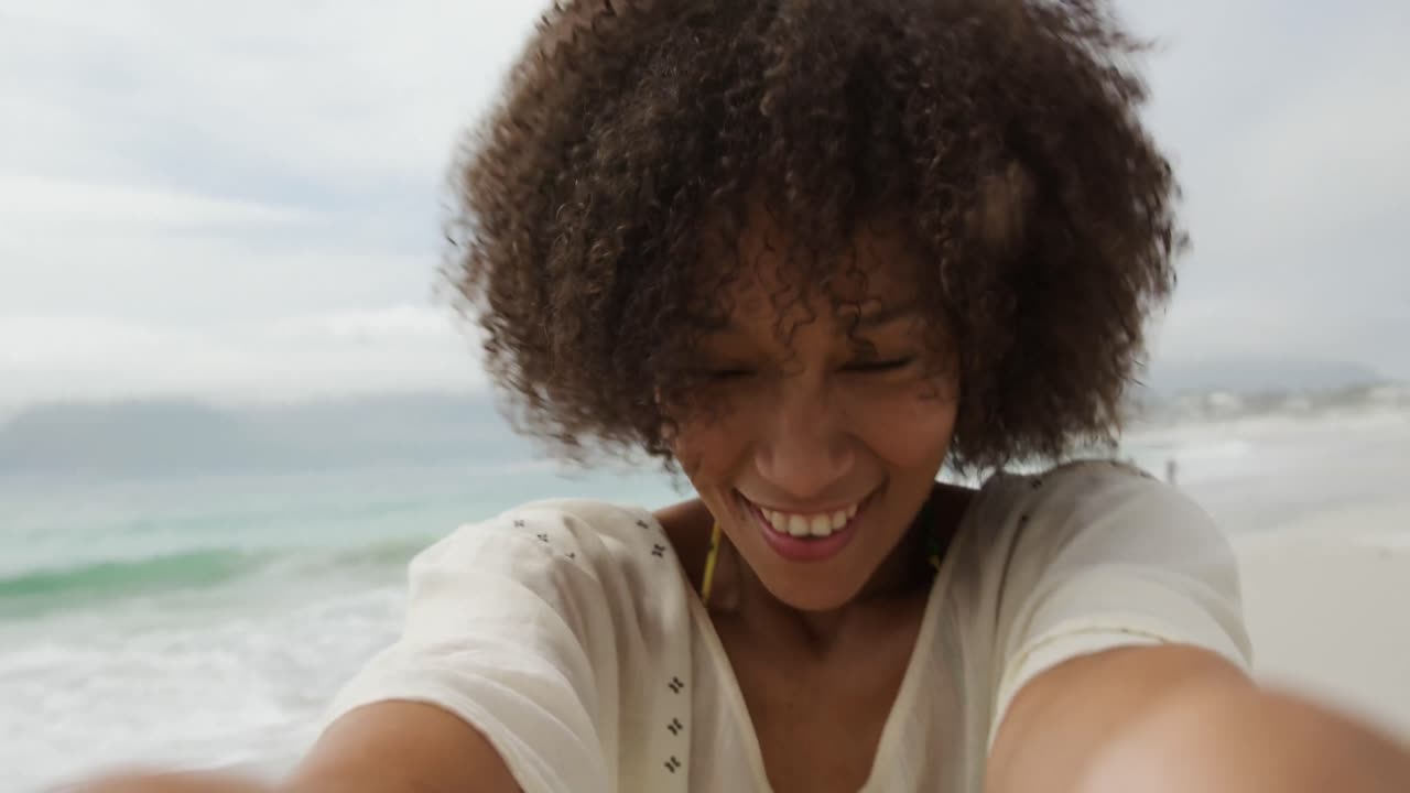 Couple enjoying free time by the sea