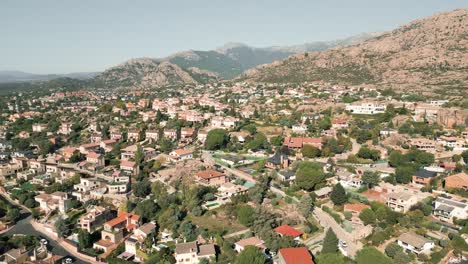 manzanares del real village and mountainscape, spain
