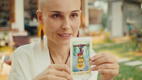 tarot card reading outdoors