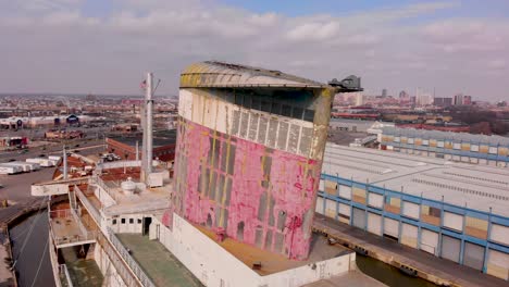 ss united states retired ocean liner docked in south philadelphia aerial