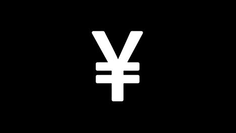 yen symbol currency icon vintage twitched bad signal animation.