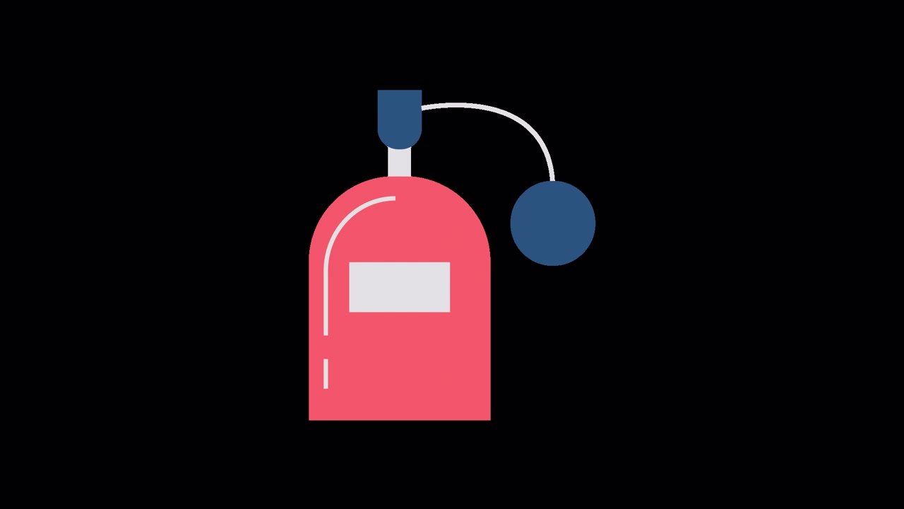 Flat Design Animation of a Red Perfume Bottle