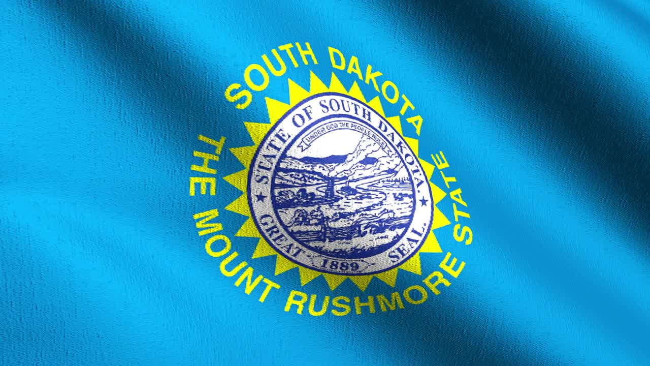 미국 사우스 다코타 주 발 (영어: south dakota state flag) 은 미국 남부 다코타 주의 발이다. 발은 바람에 불어 날아다니며 고립되어 있다. 공식적인 애국적 추상 디자인. 3d 렌더링 화로 흔들리는 표지 기호를 나타낸다.