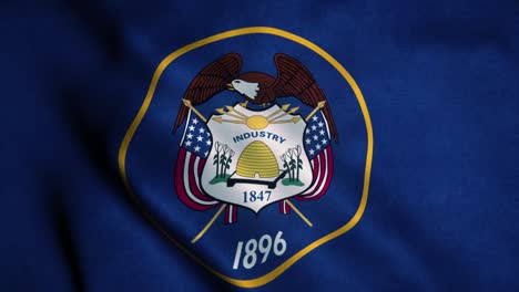 la bandera de utah ondeando en el viento. la bandera del estado de estados unidos. el signo de utah animación de bucle sin costuras. 4k