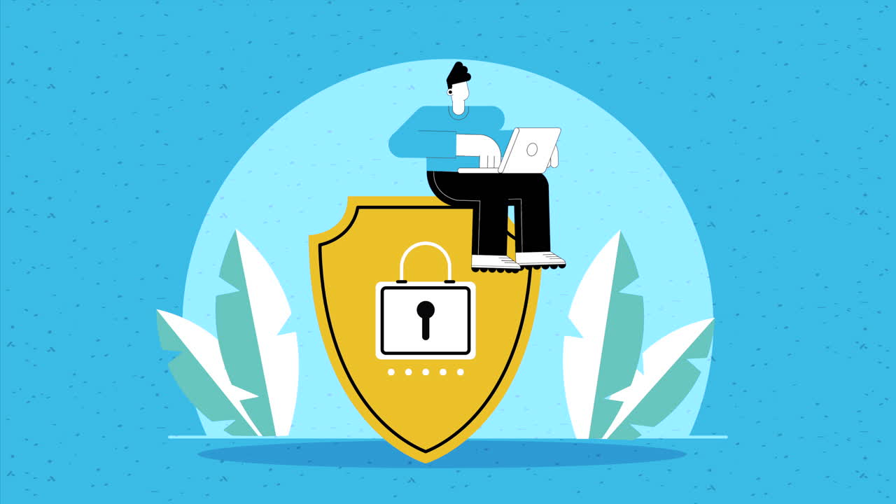 노트북 컴퓨터 애니메이션을 사용하는 사람