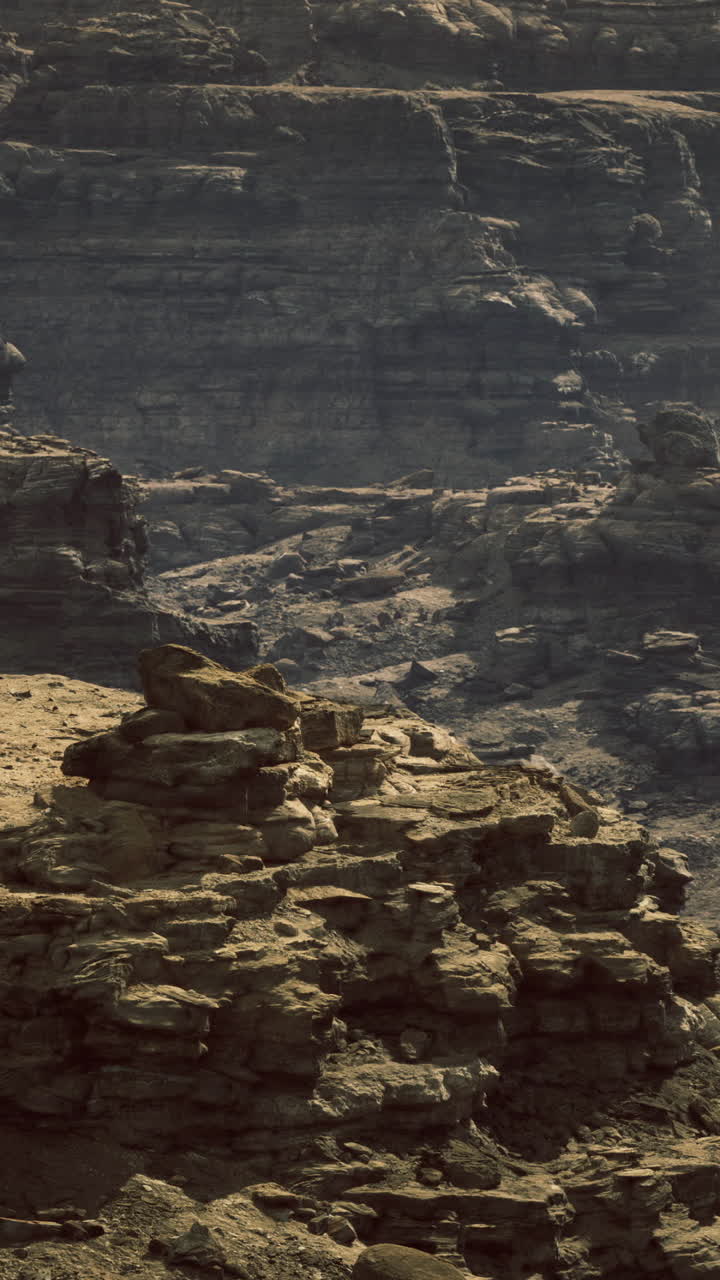 Unique rock formations create intricate landscapes in a rugged desert area