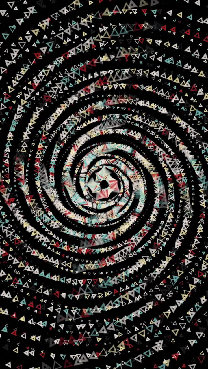 삼각형으로 된 추상적인 나선형 패턴