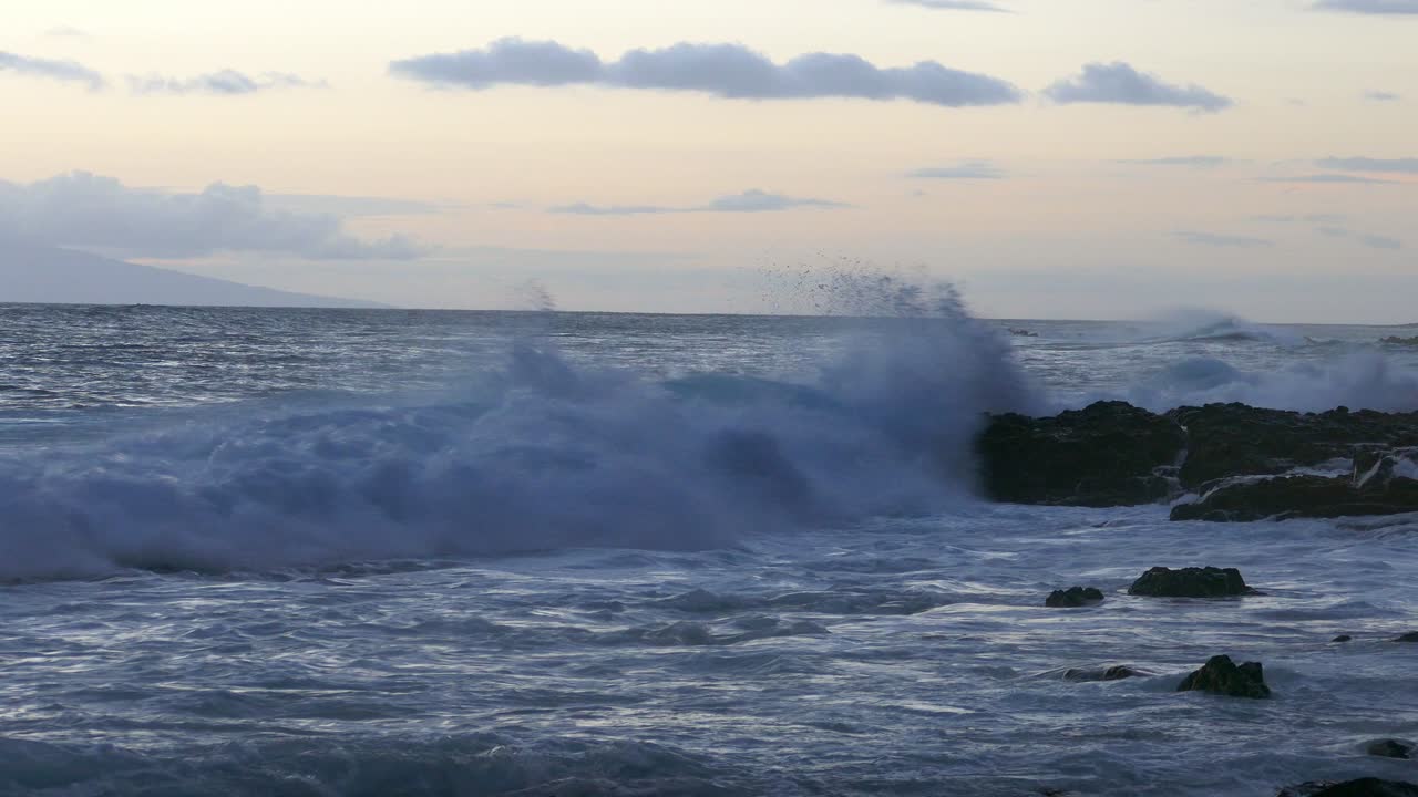 Powerful Ocean Waves at Sunset