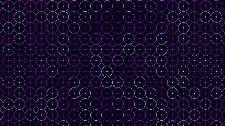 Dynamic black and blue circles in radiating circular pattern