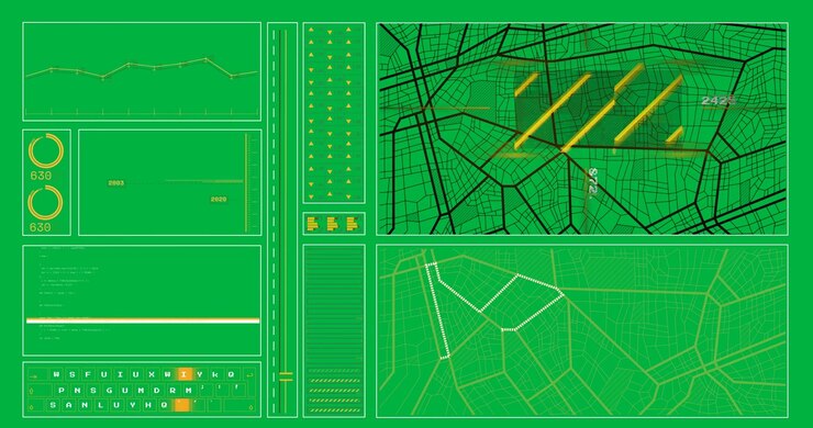 Animation of data processing over transparent background