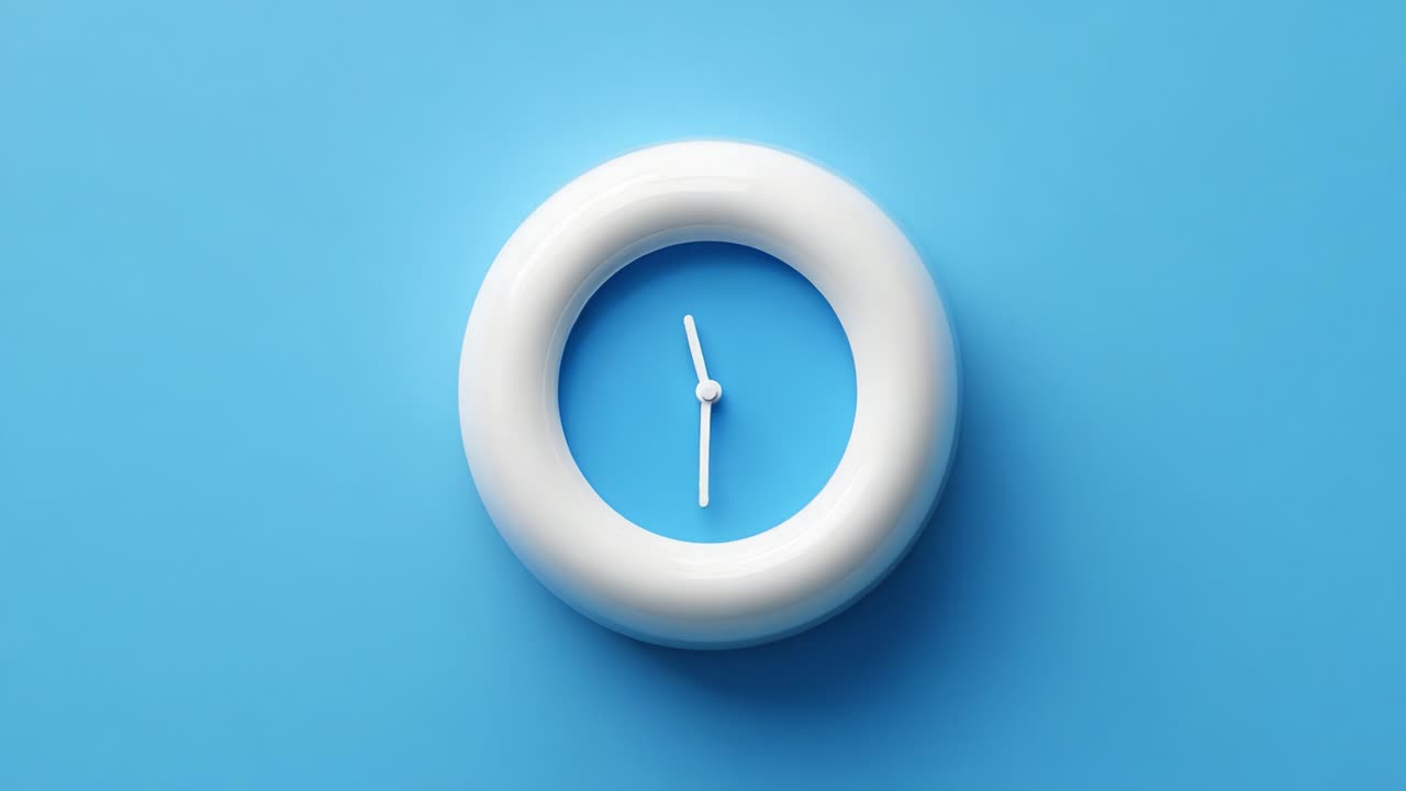 A Stylish Clock Against a Vibrant Blue Background Captures the Essence of Time, Blending Modern Design with Functionality for an Eye-Catching Statement Piece