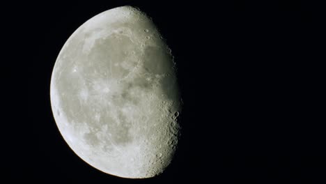 moon phase close up waning gibbous with craters and terminator