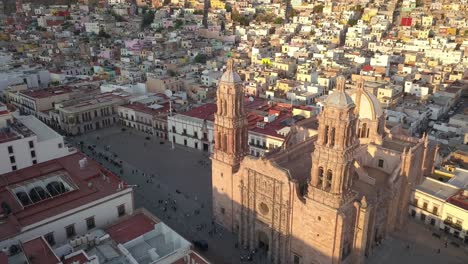 cathedral catedral zacatecas mexico birdseye drone