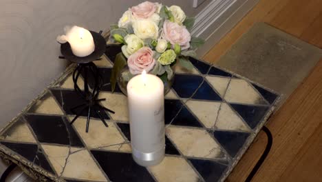 tiro de flor y vela utilizada para un funeral