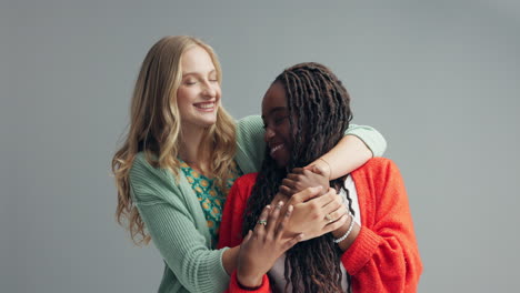 two women hugging