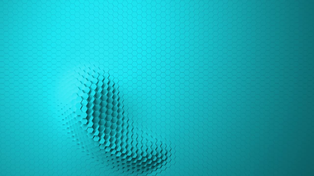 blue minimalism. Loading circle icon animation. A mosaic surface with moving hexagons. Abstract geometric background. Cells. Wave. Animation of the loop. 4K. 3d animation for business presentation.