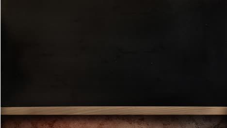 animation of school bus icon moving against black chalkboard with copy space