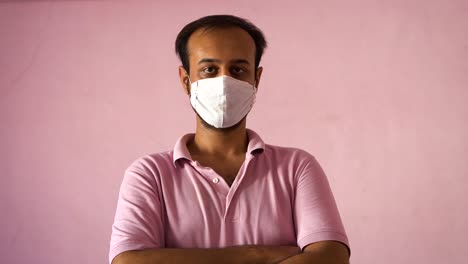 young man with medical mask