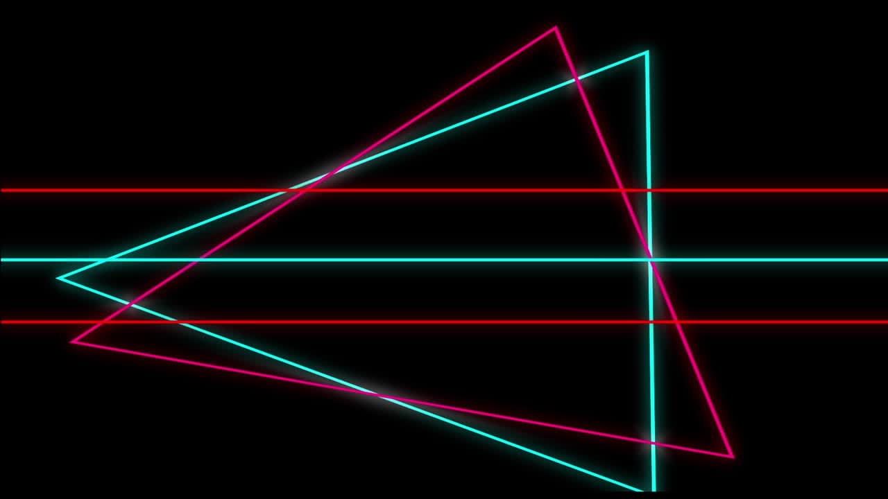 animación de formas geométricas coloridas sobre un fondo negro