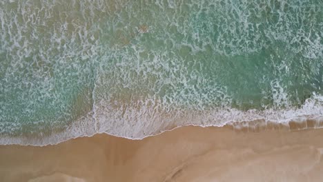 drone view of teal ocean water and breaking waves at greenly beach, eyre peninsula, south australia