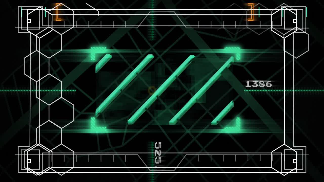 검은색 배경 위의 데이터 처리 애니메이션