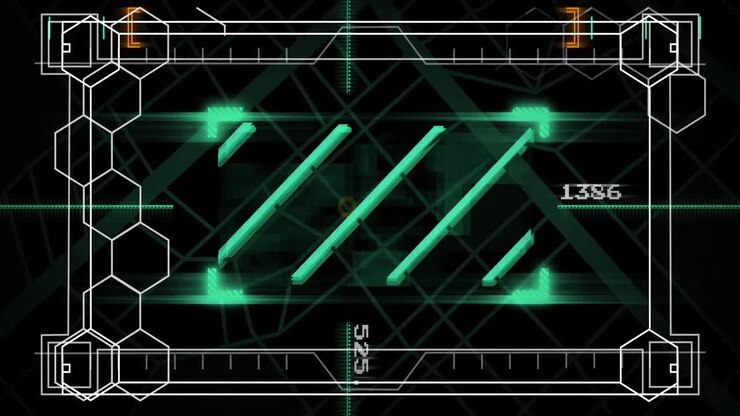 Animation of data processing over black background
