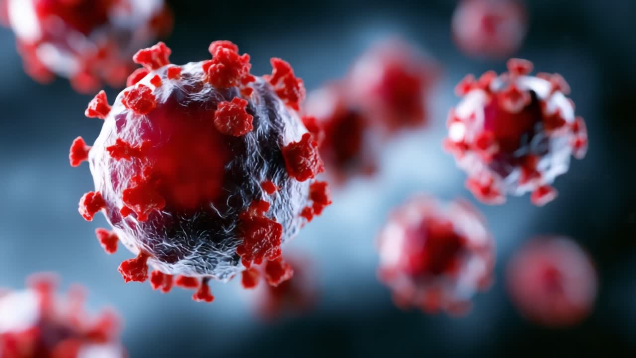 Visualizzazione ravvicinata di particelle virali: uno sguardo sorprendente alla struttura e alle dinamiche degli agenti infettivi in un ambiente microscopico.