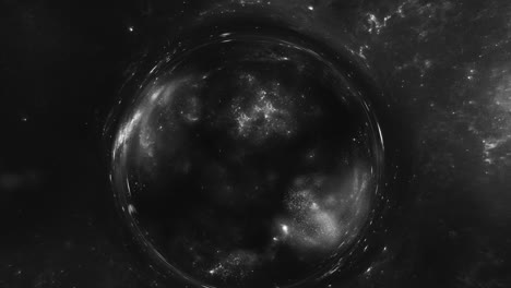 a giant wormhole curves the black space around it