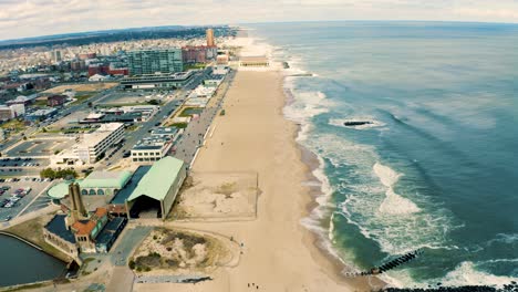 Drone-shot-of-the-Jersey-shore-in-Asbury-park