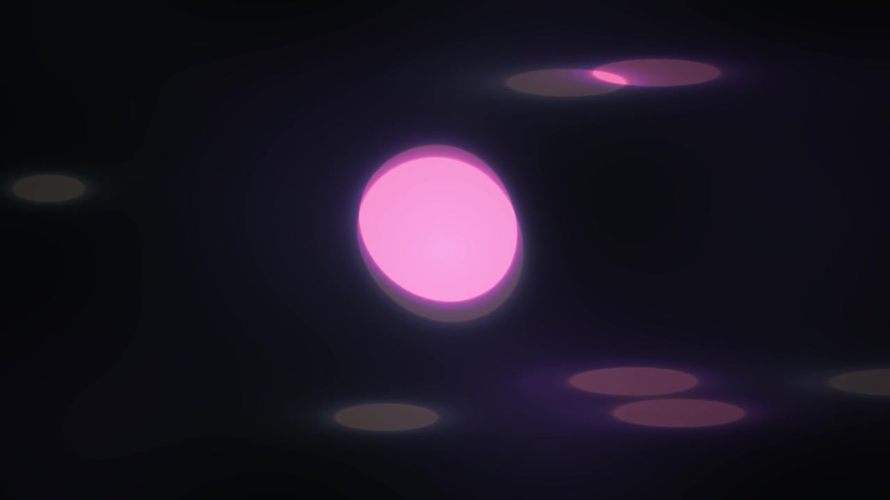 Luci ovali astratte e luminose con colori cangianti su sfondo scuro