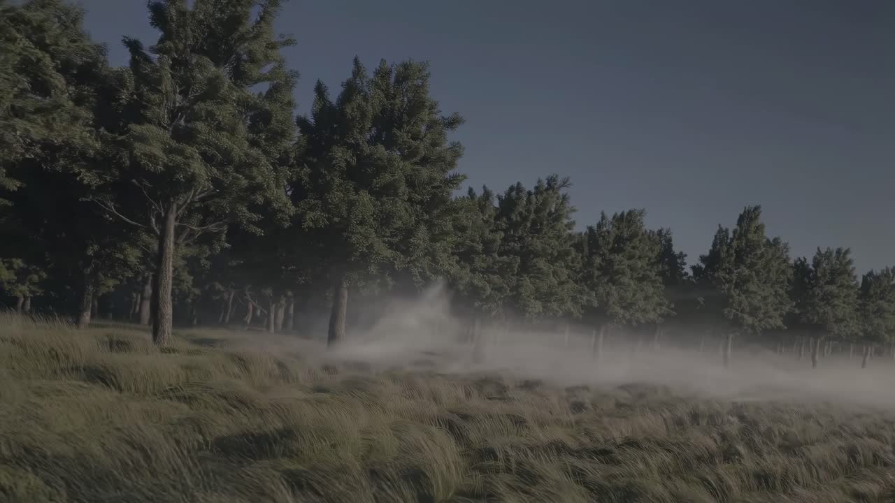 Aerial video captures ethereal clouds swirling over a vast landscape, creating a serene