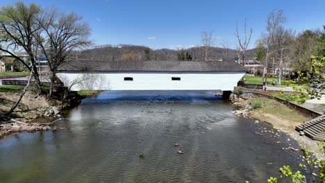 covered bridge in spring, elizabethton tennessee