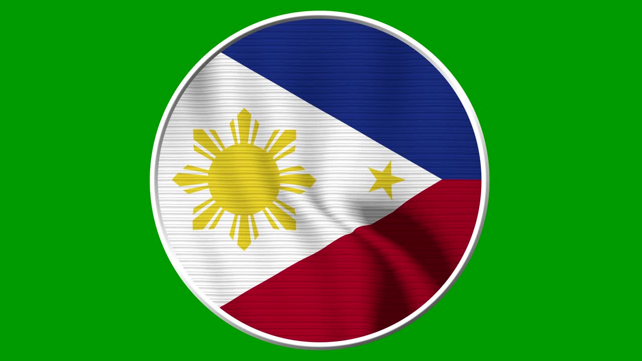 Philippines Circular Flag Loop - Realistic 4K flag waving in the wind