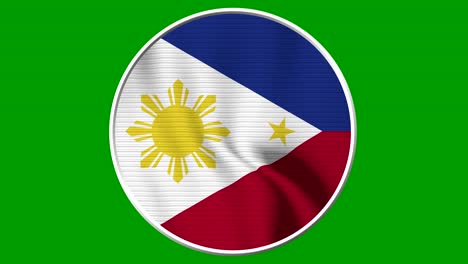 Philippines Circular Flag Loop - Realistic 4K flag waving in the wind