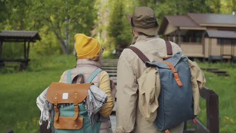 senior couple hiking