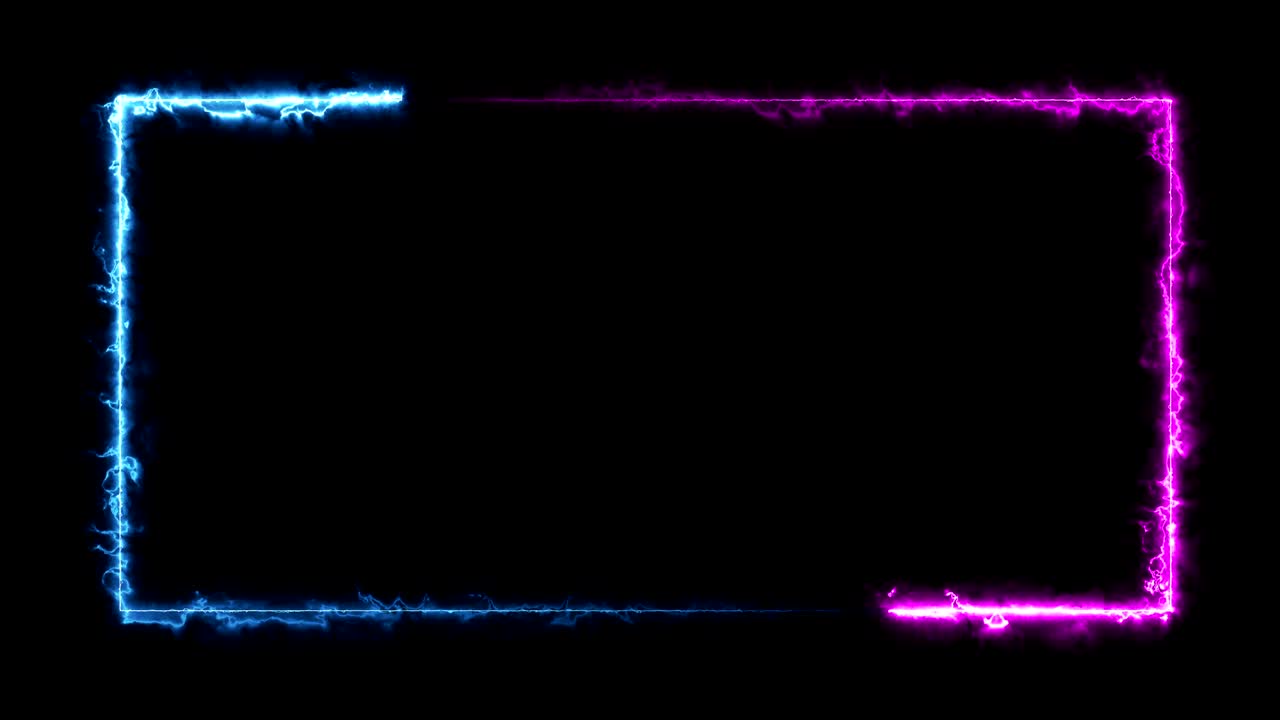 추상적인 밝은 네온 직사각형 프레임 레이저 기술 배경 디자인